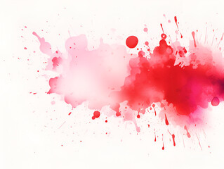 Red watercolor spot splash on white background