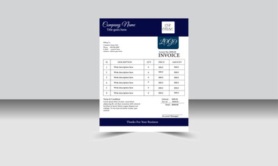 Business invoice form template. Invoice Layout, Professional Invoice.