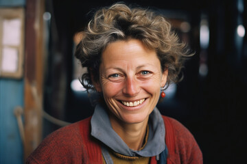Obraz premium smiling middle aged woman, generative ai 