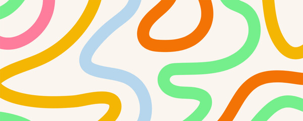 Abstract line color cute style on white background for your design, banner, social media post. Vector 10 eps