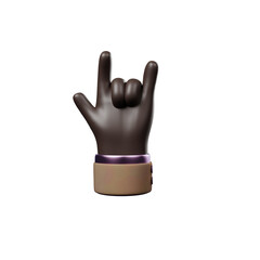Hand of realistic 3d design in cartoon style. Transparent PNG