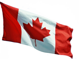 Canada national flag isolated on white background.