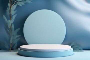Christmas, winter podium for product display. Mockup, template