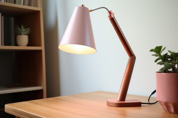 Table lamp with copy space. Reading, studying, office space concept