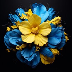 Yellow and blue flowers, ia generated