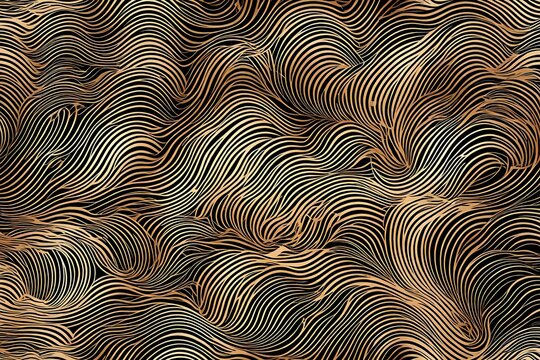 Vector art deco wavy luxury pattern, wave line japanese style background. Organic dynamic pattern, texture for print, wall art,