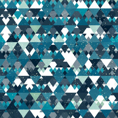 Blue triangle seamless pattern.
