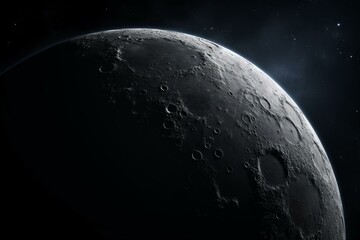 Space moon with a dark background. Generative AI