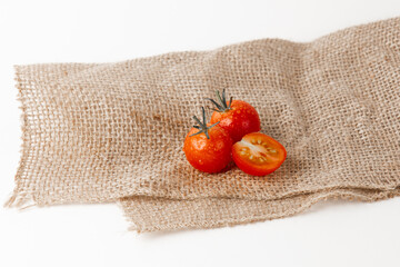 Tomato on a white background