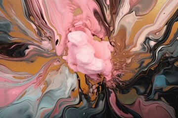 Luxurious abstract painting with fluid art background. Generative AI