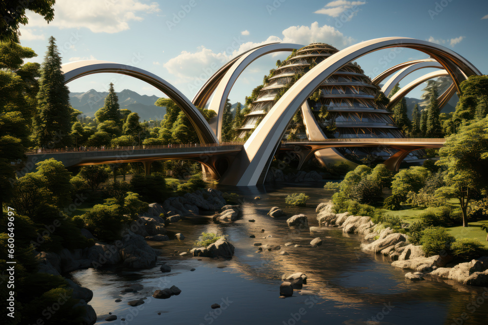 Poster a bridge connecting two previously isolated communities, reflecting progress in infrastructure devel