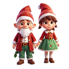 Christmas Gnome Boy Girl with Santa Cap Svg Png and Clipart , ornament tumbler sublimation designs for my first christmas pajamas