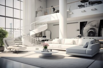 Modern living room interior wth designer touch decoration.  Contemporary living space