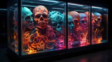 A Holographic sculpture with faces