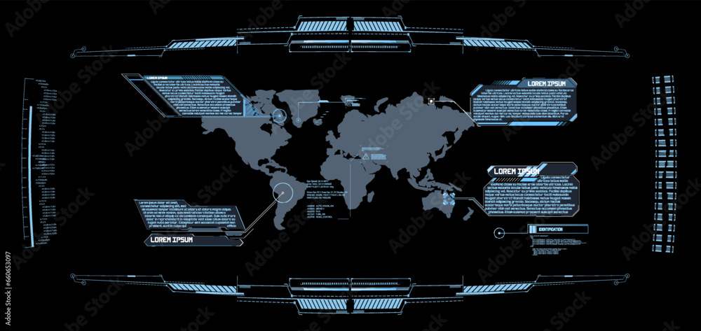 Poster high tech bars and frames. cyberpunk frames and icons damage and system failure. vector illustration