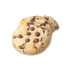 Chocolate chip cookies isolated over white background