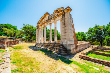 Byzantine church of St Mary in Apollonia. Temple ruins in Ancient Apollonia, Albania.