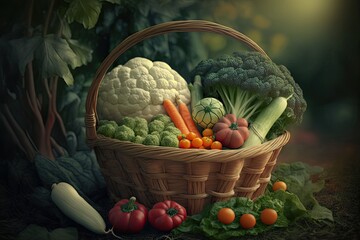 basket with vegetables