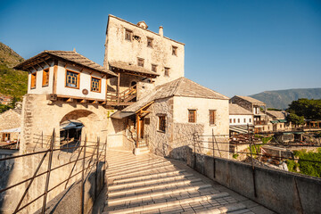 Historical Mostar Bridge known also as Stari Most or Old Bridge in Mostar, Bosnia and Herzegovina