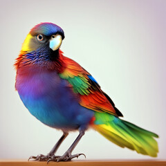Obraz premium rainbow colored bird, cute bird, coloring bird, bird pic, colored animal image