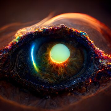 mordor eye supernova explosion is attracted by the mordon eye opaque materials iridescent colorfull 8K 