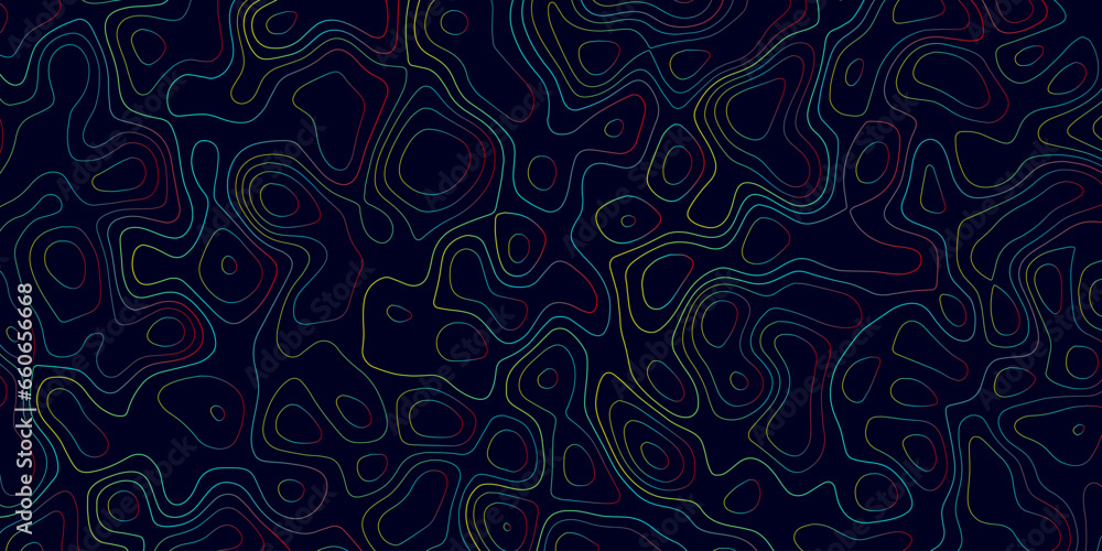 Poster modern colorful topographic gradient map background. geographic sketch texture. topo contour with st