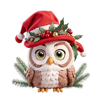 Christmas Owl Svg & Png Clipart Decor Ornament , Free Extra Owl Post Christmas Watercolor Owl Svg And Png For Sublimation Tumbler