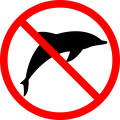 vector illustration of a dolphin ban on a transparent background