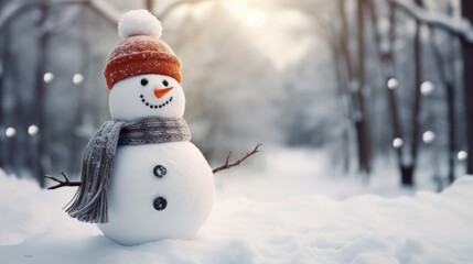 Obraz premium snowman in the snow