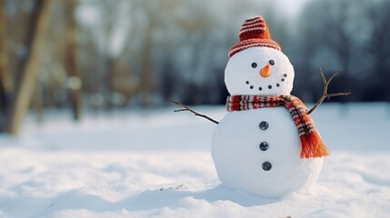 Obraz premium snowman in the snow