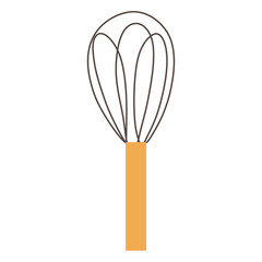 Simple yellow whisk illustration vector drawing cartoon cooking baking utensil tool recipe symbol food icon
