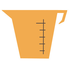 Simple yellow measuring jug cup illustration vector drawing cartoon cooking baking utensil tool symbol food recipe icon