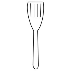 Simple wooden spoon spatula illustration vector drawing cartoon cooking baking utensil tool recipe symbol food icon