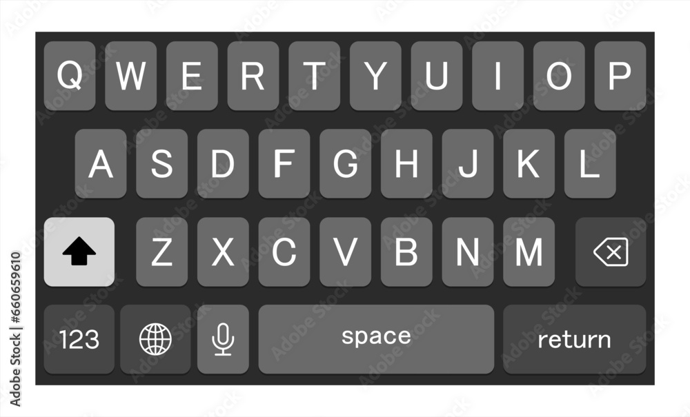 Poster vector modern keyboard of smartphone, vector 10 eps.