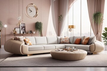 of a sofa and furniture in a weightless living room