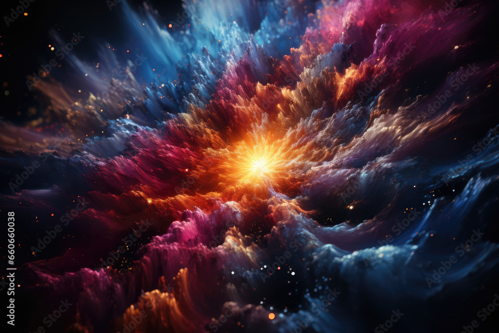 Wall mural a cosmic kaleidoscope illustrating the diversity of universes where matter and energy manifest in un