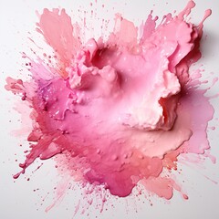 Pink Paint Splash and Texture on White Background. Paint Stain