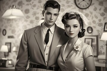 Nostalgic Love A 1950s Styled Couple - Generative AI Edition





