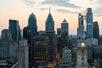 Aerial Panoramic Cityscape Philadelphia Financial