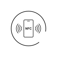 NFC technology. Contactless, wireless payment. Contactless wireless pay. Near field communication