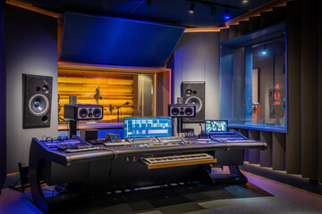 Interior of a modern luxury recording studio