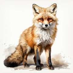 watercolor fox clipart, Generative Ai