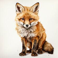 watercolor fox clipart, Generative Ai