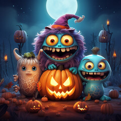 "Adorable Halloween Horrors: Cute Monsters Take Center Stage!"