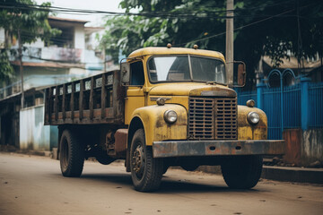 A beautiful and dirty old vintage Truck.