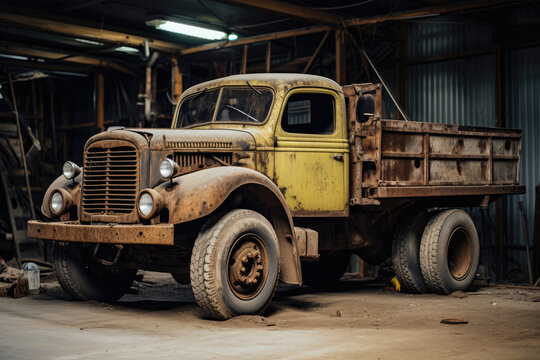 A beautiful and dirty old vintage Truck.