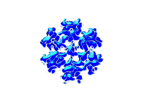 anh&auml;ufung von blauen klecksf&ouml;rmigen flecken getrennt durch wei&szlig;e kanalartige linien, abstraktes modernes design