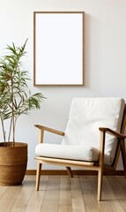 Interior, boho style, with artwork template