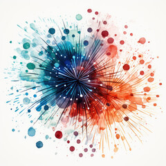 watercolor Fireworks Garland clipart, Generative Ai