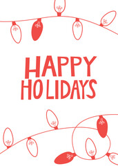 Happy Holidays card. Christmas design.